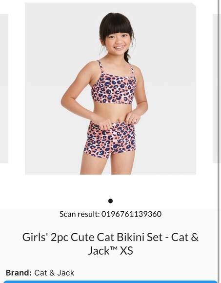Girls' Hand Drawn Cheetah Printed Bikini Set - art class™ - Picture 1 of 1